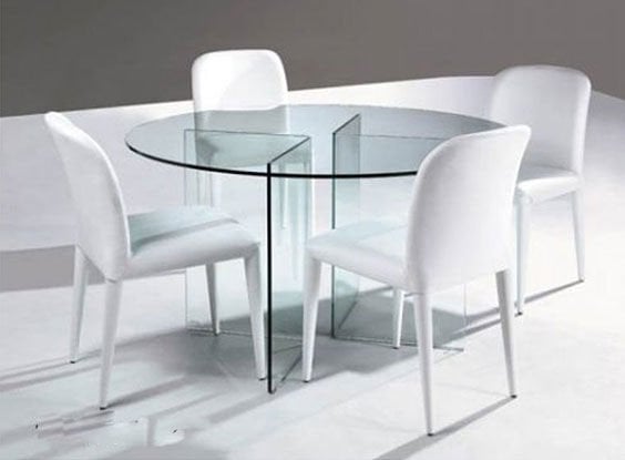 Yuvarlak Cam Masa Lazerli