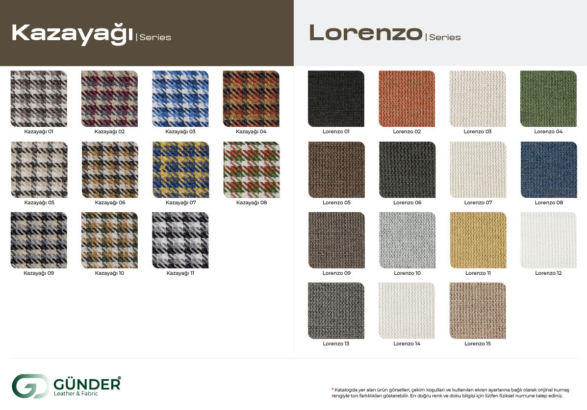 Kumaş Kartelası/ Kazayağı- Lorenzo Serisi