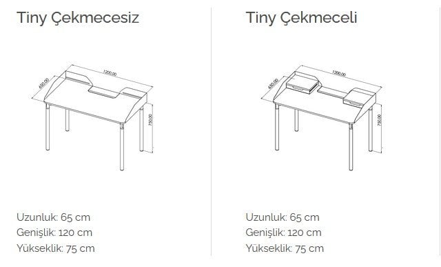 Tiny Çalışma Masası Ebatları