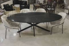 Elips Masa Mermer TAblalı