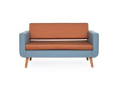 Soft İkili Kanepe Ahşap Ayaklı