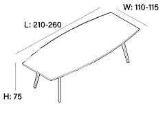 İron 210'luk Toplantı Masası