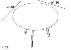 İron 120'lik Yuvarlak Toplantı Masası