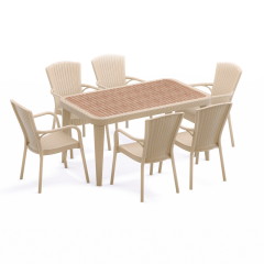 Altı Kişilik İç Dış Mekan Masa Takımı 150x90