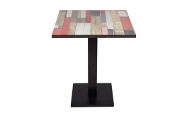 Döküm Tabla Ayaklı Çok Renkli Cafe Masası