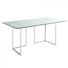 Luna Metal Ayaklı Cam Çalışma Masası