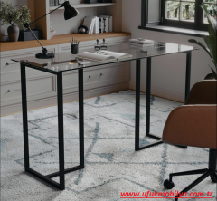 Tuna Metal T Ayaklı Cam Masa