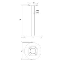 Laden Masa Ayağı Boyalı Dökümlü 38 cm Siyah
