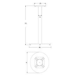 Firuze Masa Ayağı 46 cm Krom