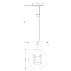 Firuze Masa Ayağı 46 cm Dökümlü Krom