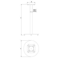 Laden Masa Ayağı Dökümlü 38 cm Krom