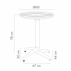 Moon Katlanır 60 cm Yuvarlak Masa