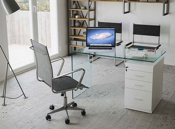 Yaren Çekmeceli Cam Masa