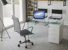 Yaren Çekmeceli Cam Masa