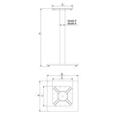Lavanta Masa Ayağı Boyalı Döküm Tabanlı 42 cm