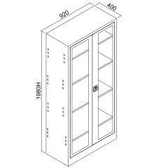 Camlı 198'lik Çelik Dosya Dolabı