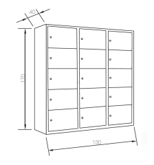 Çelik Öğretmen Dolabı 15 Gözlü