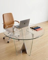 Lale Yuvarlak Cam masa