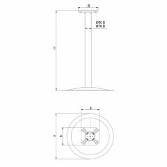 Gala Masa Ayağı Krom 58 cm Tabanlı