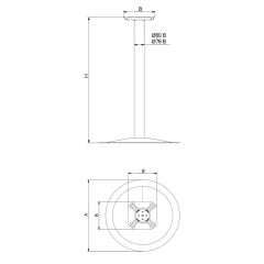 Piyan Masa Ayağı Krom 38 Tabanlı