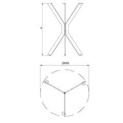 Yasemin Tekli Masa Ayağı Krom