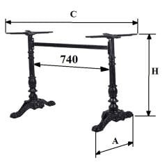 Çam Çiftli Masa Ayağı