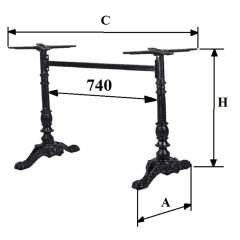Çam Çiftli Masa Ayağı